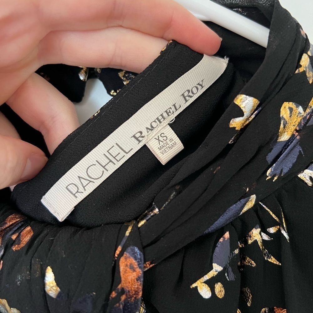 RACHEL Rachel Roy Black Floral Blouse - Picture 4 of 6